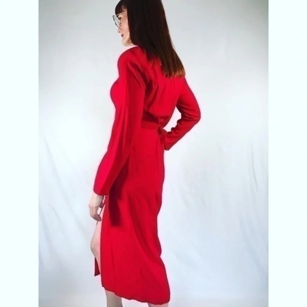 Vintage Nina Piccalino Red Midi Pencil Dress - Picture 3 of 14